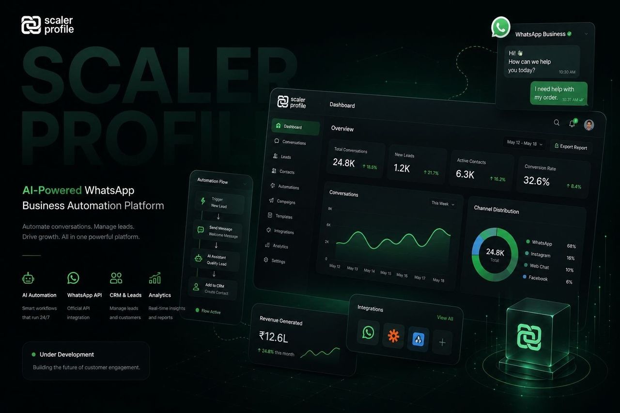 Scaler Profile — AI-powered WhatsApp business automation dashboard
